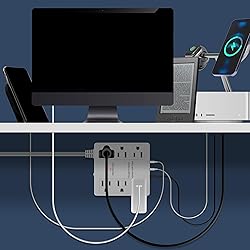 LIDER Outlet Extender with 6 Receptacles, USB-A and
