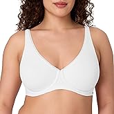 Bali Womens Underwire Bra, Cotton Collection 2-ply Underwire Bra, Moisture-Wicking, Full Coverage, Convertible Straps