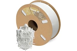 DURAMIC 3D PLA Filament 1.75mm White 1kg Spool, Jam-Free High Stifness 3D Printing Filament with Cardboard Spool, No-Tangling No-Clogging Dimensional Accuracy 99% +/- 0.03 mm