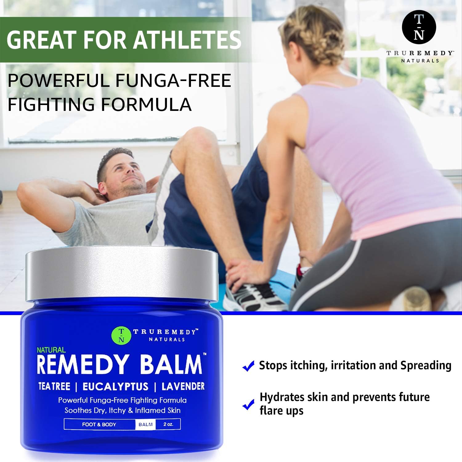 Remedy Tea Tree Oil Balm - Cream for Athletes Foot, Jock Itch, Ringworm, Eczema, Nail Issues, Rash, Skin Irritation - Ointment for Dry, Itchy Skin - Foot & Body Balm with Lavender & Eucalyptus - 2 Oz: Health & Personal Care