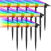 WENATY Solar Spot Lights Outdoor Color Changing, [7 Mode/12 Pack] Christmas Landscape Spotlights, Solar Lights Outdoor Waterproof,Led Powered Flood Light for Halloween Pathway Yard Garden Tree Walkway
