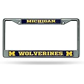 Rico Industries NCAA Michigan Wolverines 12" x 6" Silver Chrome Frame W' Decal Insert Car/Truck/SUV Auto Accessory