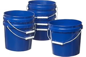 Consolidated Plastics 2 Gallon Food Grade Buckets, BPA Free Container Storage, Durable HDPE Pails, Made in USA (6 Pack, Blue) - NO LIDS