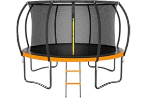 Kiivakii 12FT 14FT Trampoline, Outdoor Trampolines for Kids and Adults, Recreational Trampoline with Enclosure Net & Ladder, Round Trampoline ASTM Approved, 400/450LBS Weight Capacity