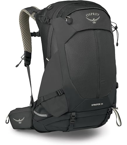 Osprey Stratos 34L Men's Hiking Backpack, Tunnel Vision Grey : Sports & Outdoors