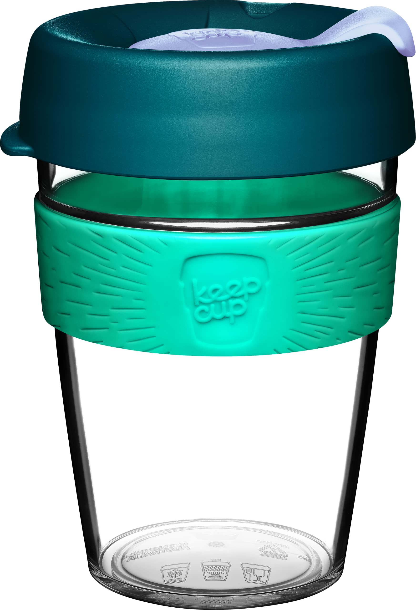 KeepCup Original, Lightweight Plastic Reusable Coffee Cup with Splashproof Sipper Lid - 12oz/340ml - Eventide