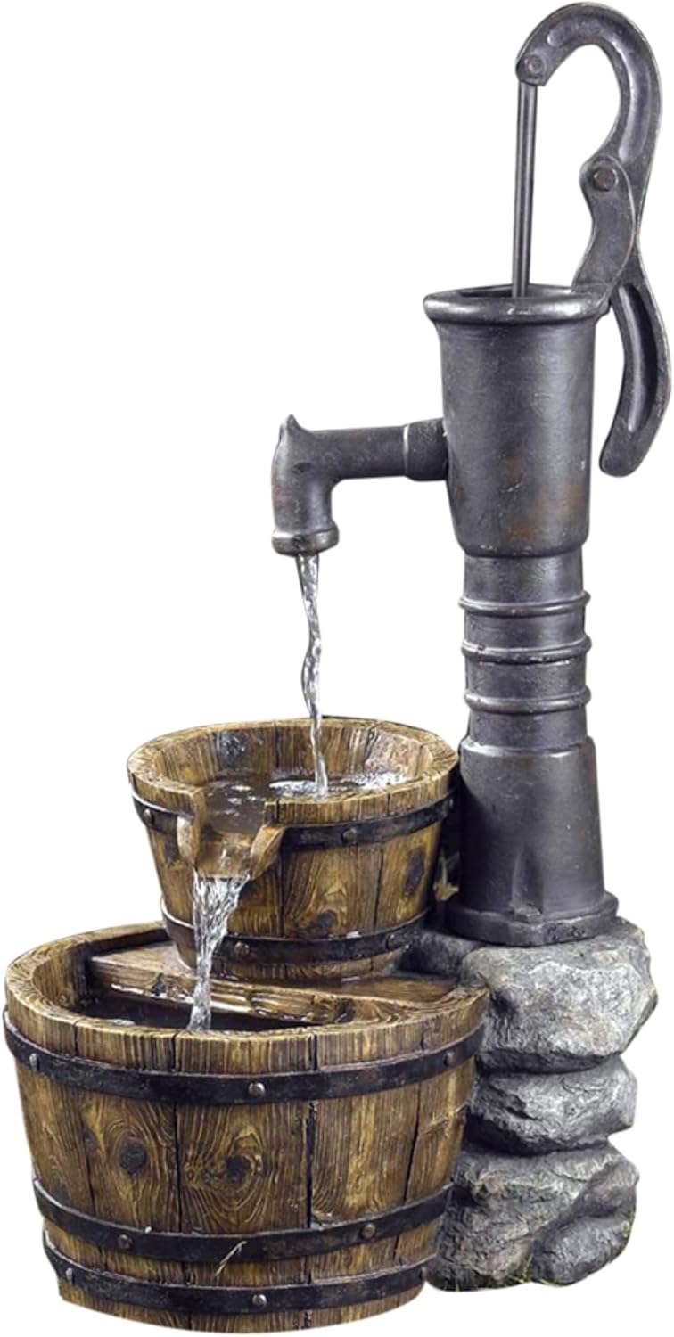 Fountains - Old Fashioned Pump Water Fountain,Gray