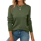 ZEAGOO Womens Sweaters Long Sleeve Tops Crew Neck Knit Pullover Sweaters Fall Fashion 2026 Dressy Casual Basic Clothes