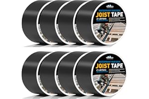 Amazing Works Joist Tape for Decking - Heavy Duty Joist Tape, 2 x 50' Waterproof & Weatherproof Deck Flashing Tape Protects The Top of The Joist, Beam from Moisture and Rot (2" x 50', 8 Pack)