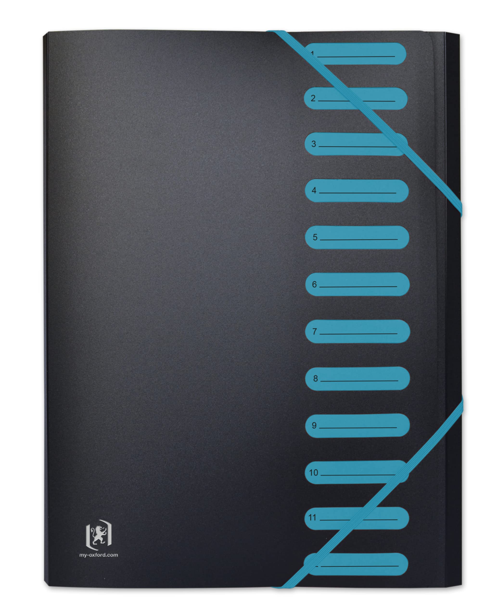 OXFORD Expanding Expanding File 12 Pockets A4 Student Polypropylene Cover Two Tone Black Blue