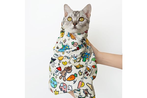 Cat Wrap for Clipping Nails Large Size Cat Grooming Wrap Cat Grooming Hammock Cat Bathing Bag Cat Restraint for Nail Clipping