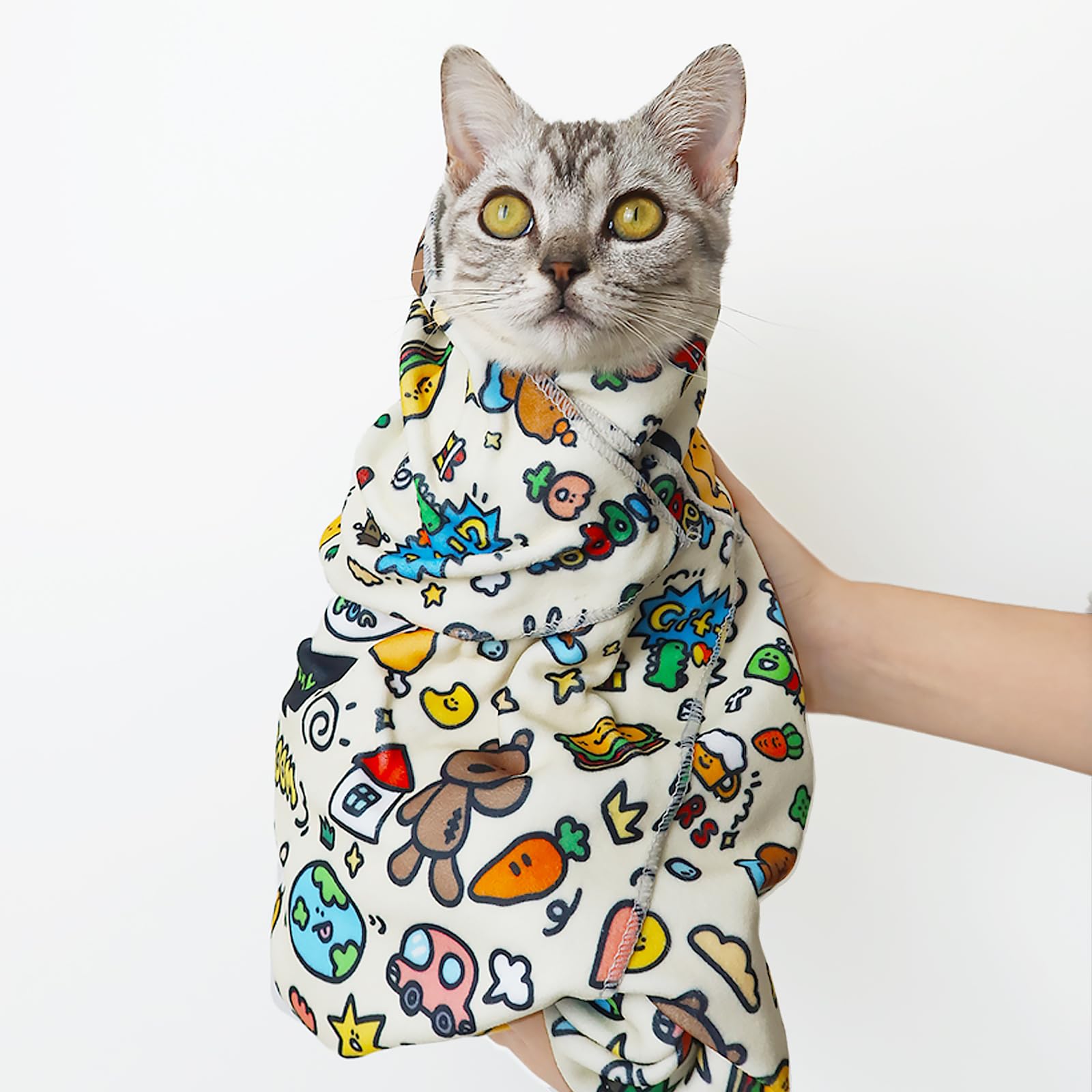 Photo 1 of JPTECY Cat Wrap for Cutting Nails Large Size 31.5in Self-Adhesive Cat Grooming Wrap Cat Nail Clipper Hammock Cat Restraint for Nail Clipping Cat Grooming Supplies(Under 18lbs)