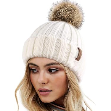 BYOS Women's Winter Knit Beanie - Fleece Lined, Stretchy, Various Cable & Pattern Styles - View #2