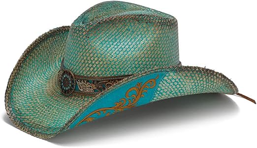 turquoise straw cowboy hat