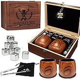 Charred Wooden Drinking Glass - Handcrafted Whiskey Gifts Set for Men, Premium Whiskey Glasses, Unbreakable Whiskey Insulated Gifts Glass for Dad, Husband, Boyfriend, Friends, Bourbon Enthusiasts