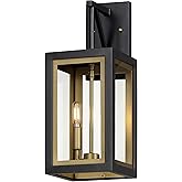 Maxim Lighting 30054CLBKGLD I Neoclass Collection 18 Inch Two Light Outdoor Wall Sconce I Black & Gold Finish I Modern Contem
