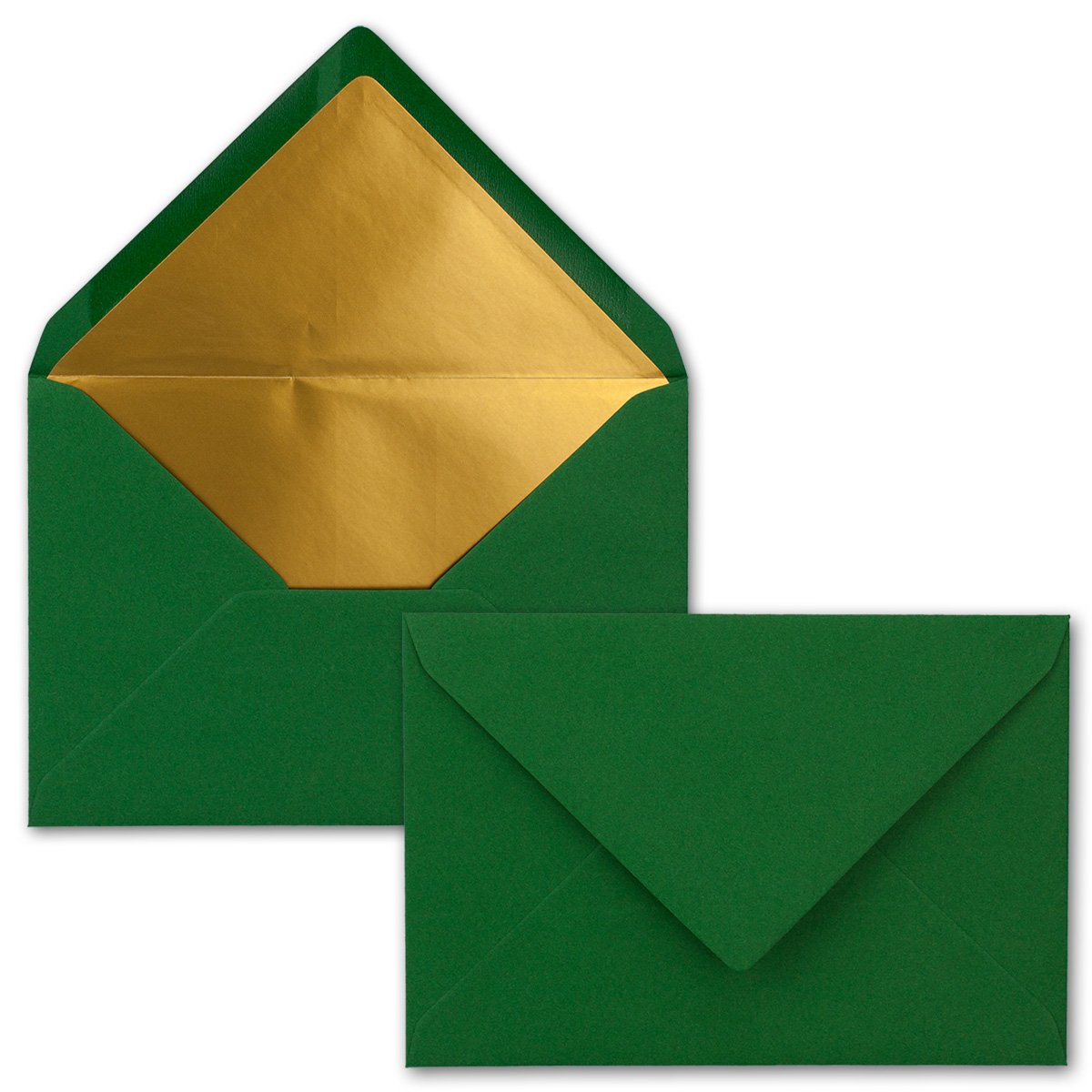 DIN C6 coloured envelopes with metallic lining DIN C6 / 50 Stück blau / Goldfutter