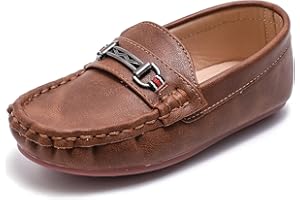 kkdom Boy Girl Loafer Slip-On Dress Shoes