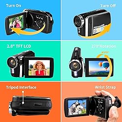 Heegomn Video Camera Camcorder HD 2.7K 36MP Video
