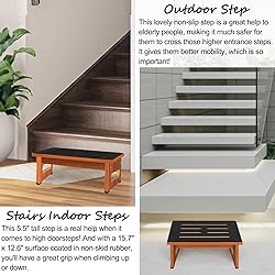 Wooden Step Stool with Non-Slip Rubber Feet