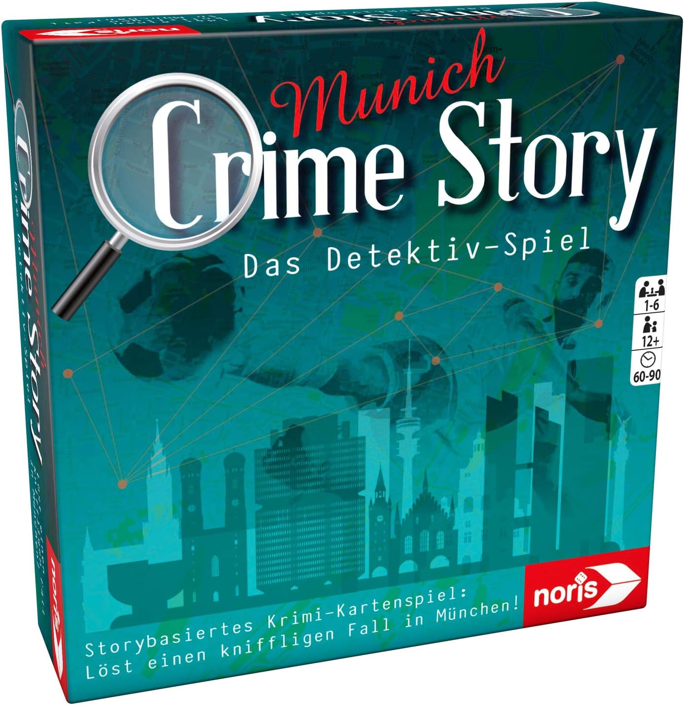 Noris 606201890 Crime Story Munich Crime Game for Adults and Children from 12 Years Detective Card Game on the Theme of Munich for 1 to 6 Players