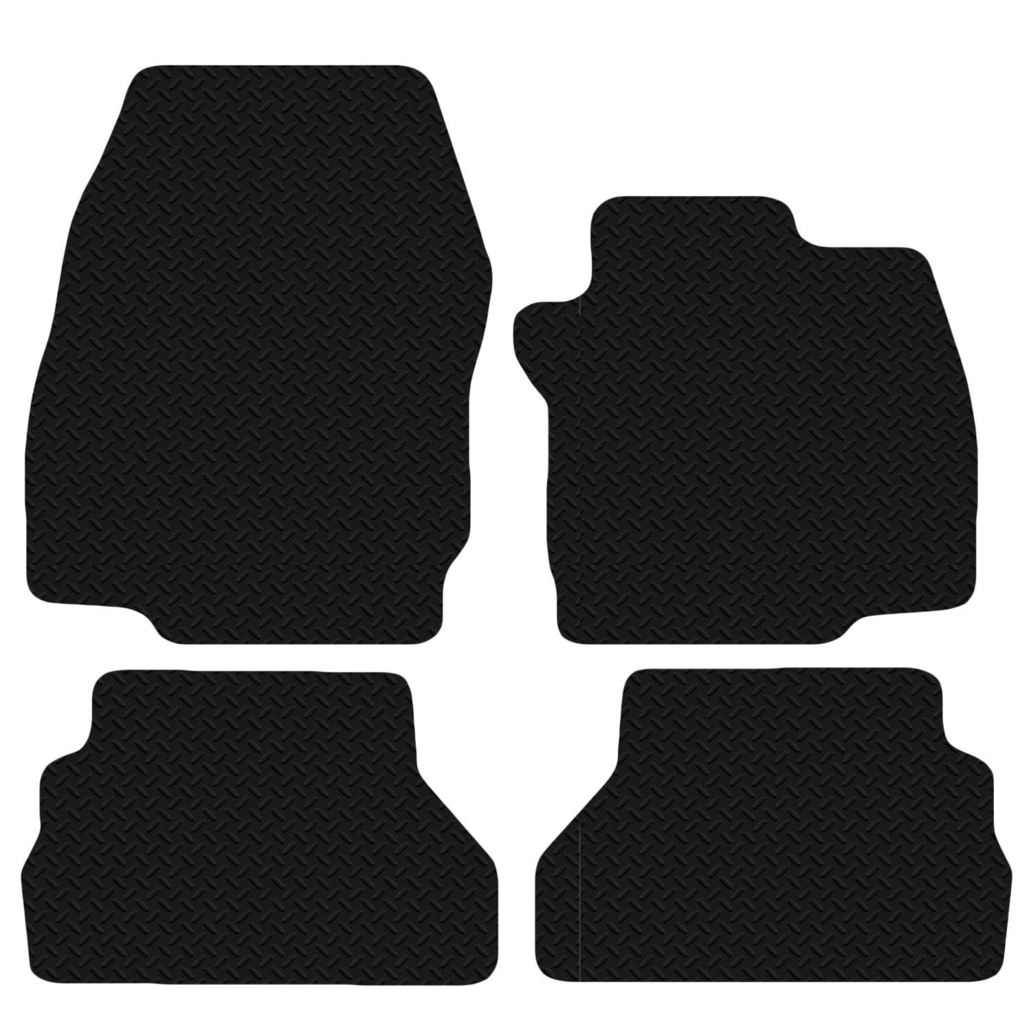 Carsio Car Mats For Ford B-Max 2012 to 2015 3mm 4pc Set Tailored Fit Rubber Floor Mat Complete Accessory Black Custom Fitted - Anti-Slip Backing, Heavy Duty & Waterproof