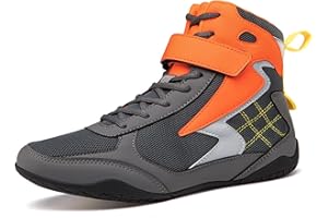 Men's Boxing Shoes Pro Wrestling Shoes Women's Comprehensive Training Shoes Fitness Boxing Boots (Color : Orange, Size : 12.5