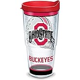 Tervis Made in USA Double Walled Ohio State Buckeyes Insulated Tumbler Cup Keeps Drinks Cold & Hot, 24oz, Tradition