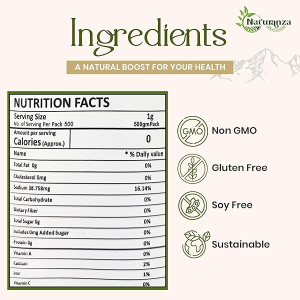 NATURANZA HIMALAYAN PINK ROCK SALT FINE GRAIN – (17.64 OZ / 1.1 LBS) 500G | ORGANIC SALT | ELECTROLYTES | MINERAL-RICH | NON-GMO | GLUTEN-FREE | KETO-FRIENDLY | KOSHER COMPLIANT