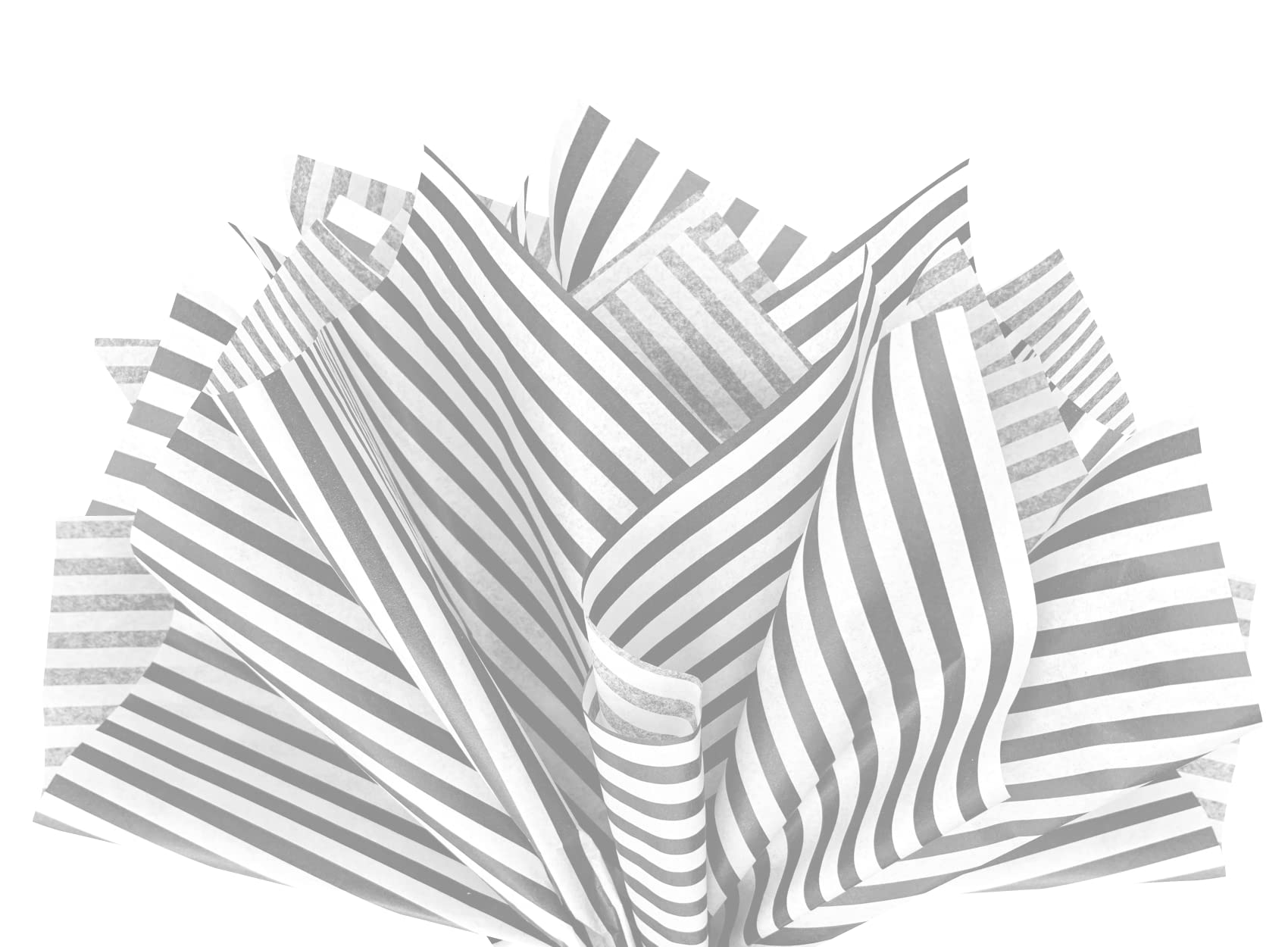 Flexicore Packaging Metallic Silver Pin Stripe Print Gift Wrap Tissue Paper Size: 15 Inch X 20 Inch | Count: 10 Sheets | Color: Silver Pin Stripe