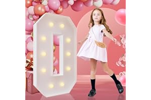 HONINDA Marquee Numbers, 3FT Marquee Light up Numbers,LED Light Up Number 0 - DIY Party decorations, elevate your events with marquee letters 3 feet tall, perfect for Party, Birthday, Baby Shower