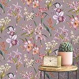 Rasch Maya Floral Wallpaper Orchids Lilac Multi Colourful Tropical Exotic view 2