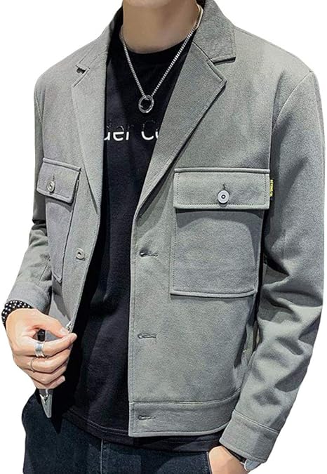 Amazon Zhongjue ジュージェン メンズ ジャケット 長袖 スリム アウター コーデュロイ カジュアル テーラードジャケット ビジネス おしゃれ コート ショート丈 無地 通勤 秋 コート ジャケット 通販