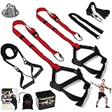MOULYAN Bodyweight Resistance Training Straps Complete Home Gym Fitness Trainer kit for Full-Body Workout Easy Setup Gym Home Outdoors