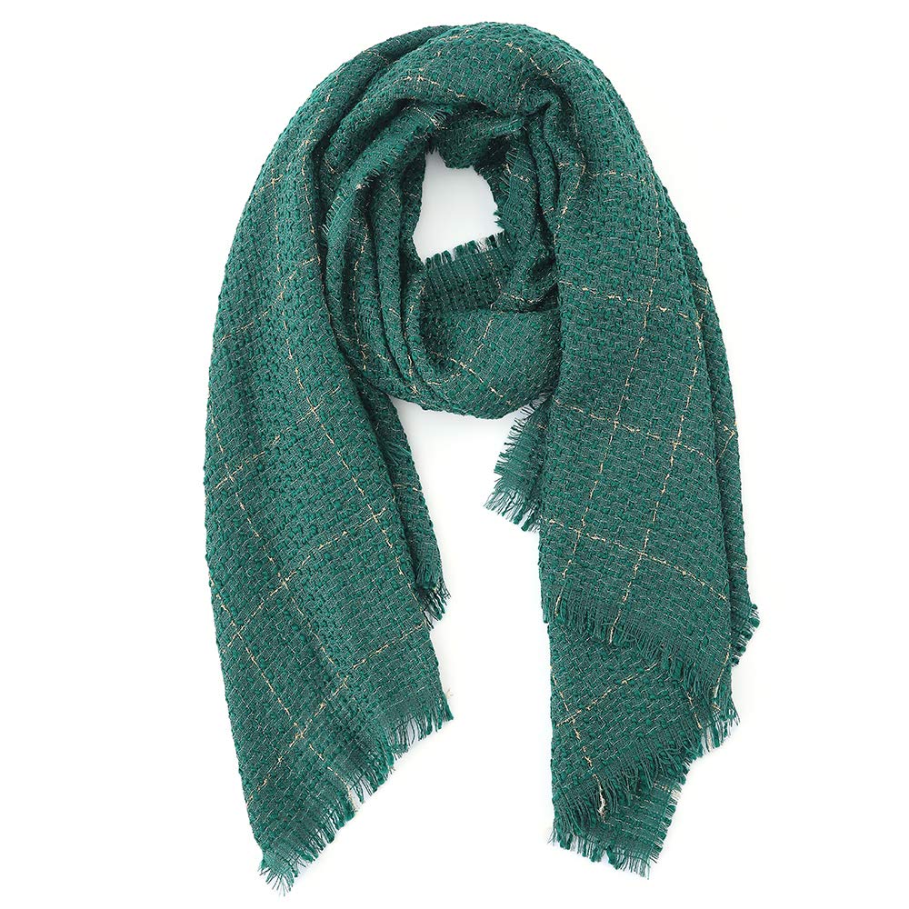 Womens Scarf Long Shawl Stripes Wrap Fall Winter Scarves with Fringes Silver Thread Womens Scarf Long Shawl Stripes Wrap Fall Winter Scarves with Fringes Silver Thread