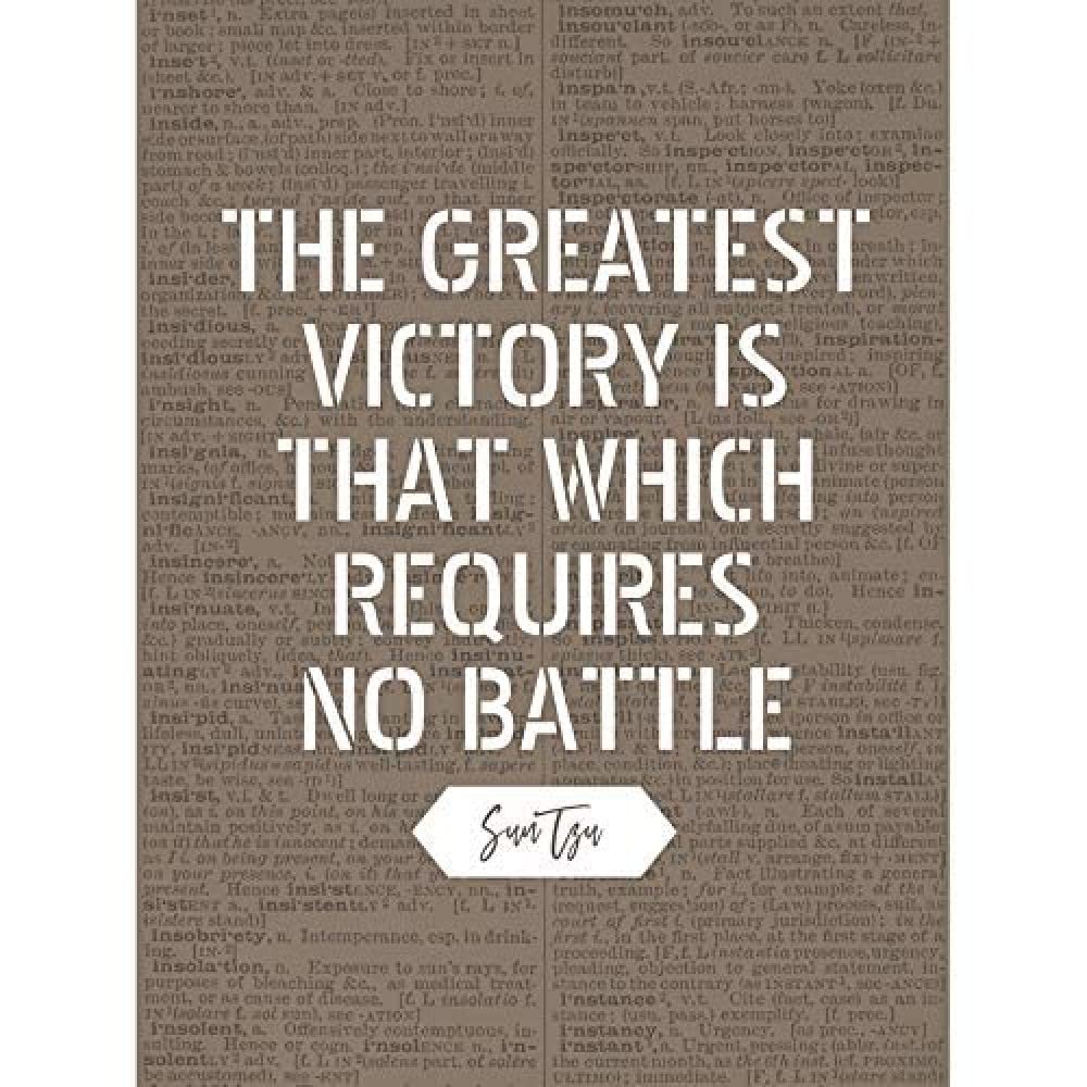 Artery8 Dictionary Inspiring Quote Sun Tzu Greatest Victory No Battle Unframed Wall Art Print Poster Home Decor Premium — image 1