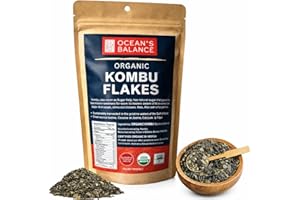 Ocean’s Balance Organic Kombu Flakes - Maine Coast Seaweed - Atlantic Ocean Sea Vegetables, Perfect for Keto Diet, Paleo Diet