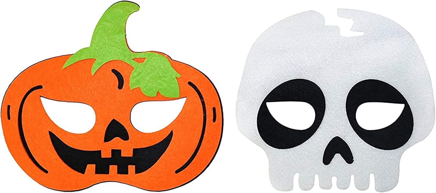 Skull Skeleton & Pumpkin Felt Halloween Eye Masks (2 Pack) Amazon.co