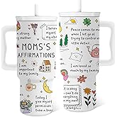 New Mom Tumbler with Handle 24oz, New Mom Gifts for Women, Moms's Affirmations Cup Insulated, Birthday Mothers Day Gifts for Mommy, Mama, Mother to Be, Wife, Pregnant Mum