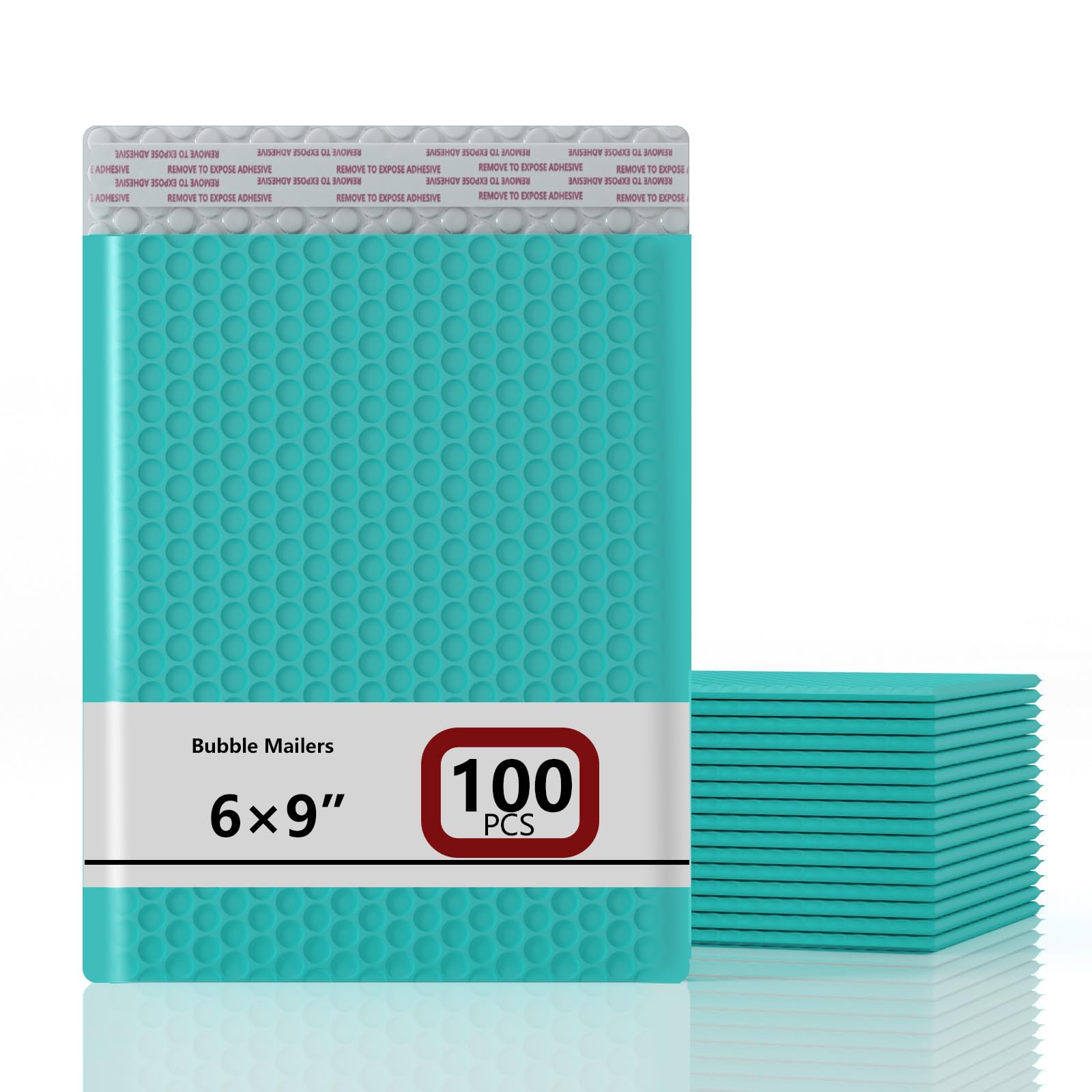 Photo 1 of 6x9 Inch Bubble Mailers 100 Pack, Waterproof Padded Envelopes with Strong Self-Seal Adhesive, Cushioning Shipping Bags with Bright Color for Small Business - Teal