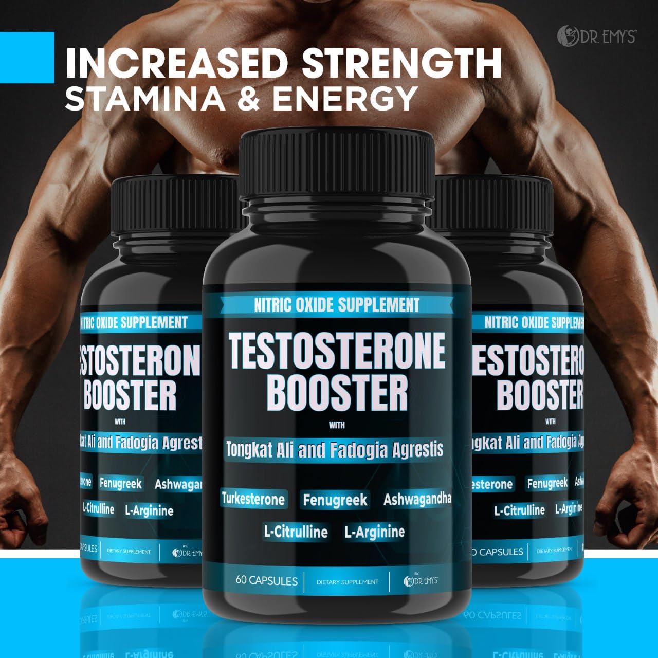 Dr. Emy's (1 Pack Testosterone Booster-Tongkat Ali Fadogia Agrestis Nitric Oxide