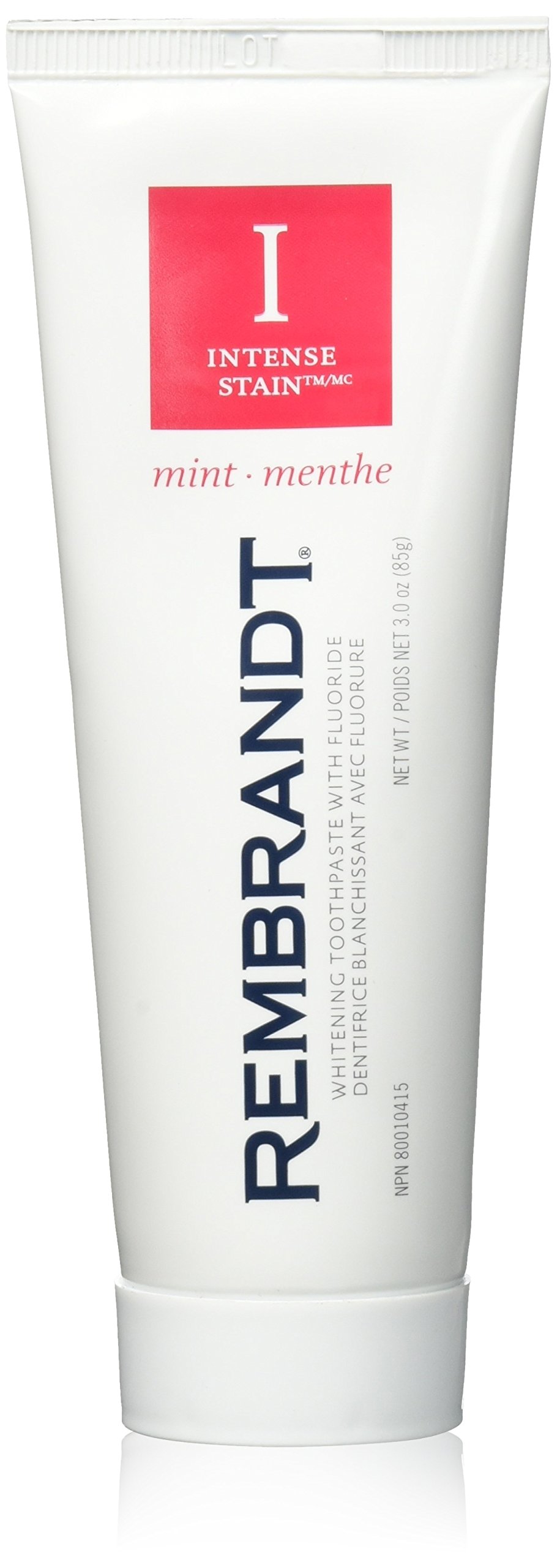 Rembrandt Toothpaste, Intense Stain, Mint Flavor, 3-Ounce Tubes (Pack of 3)