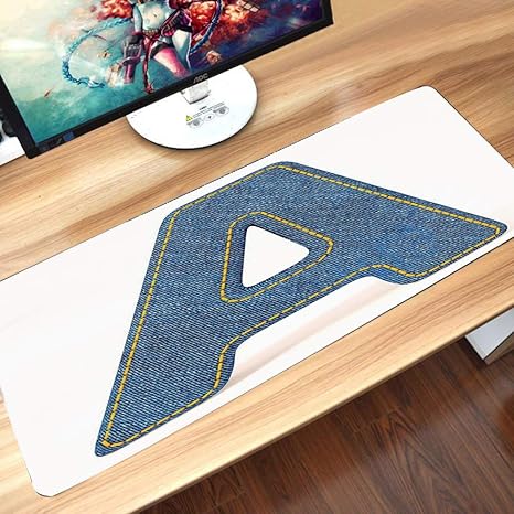 Alfombrilla goma antideslizante para ratón,Letra A, color azul en