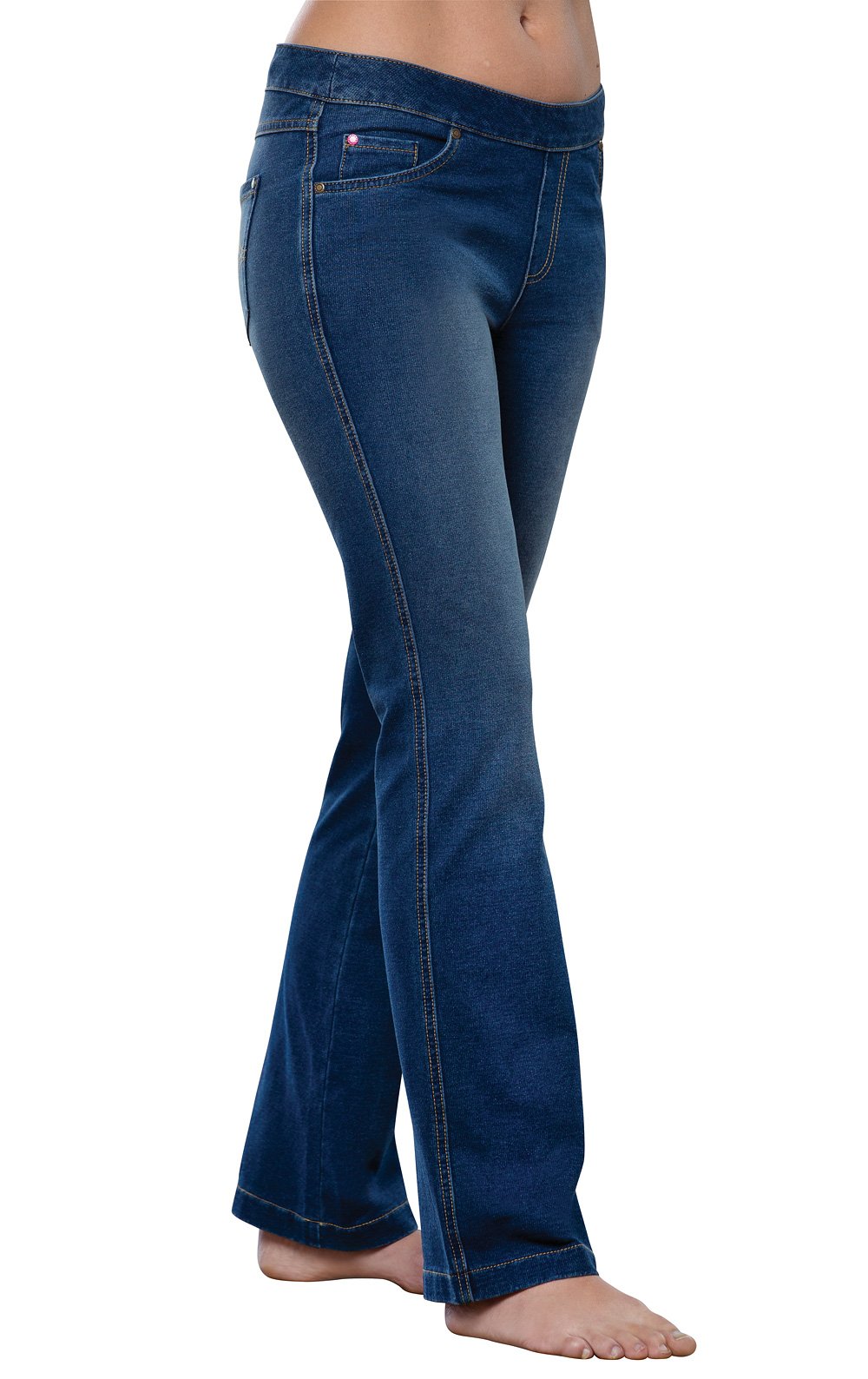 PajamaJeans Womens Pull On Jeans – Women’s Bootcut Jeans, Bluestone, L