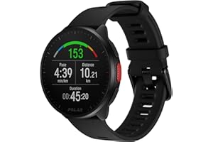 POLAR Pacer Ultra-Light GPS Fitness Tracker Smartwatch for Runners; S-L, for Men or Women, Black