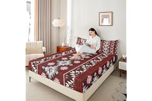 Erosebridal Western Aztec Fitted Sheet Rustic Southwestern Tribal Bed Sheets Full Bohemian Geometric Vintage Bedding Set for 