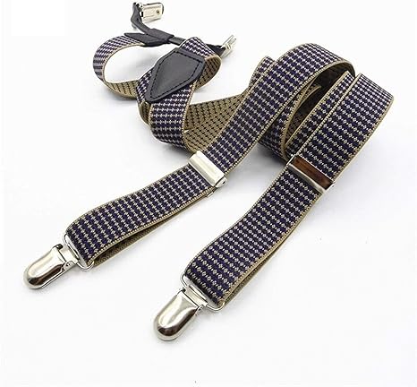Amazon Co Jp サスペンダー レトロサスペンダーズのノスタルジックの古典的なメンズブレースのファッションスーツの小さな正方形 滑り止め ホーム キッチン