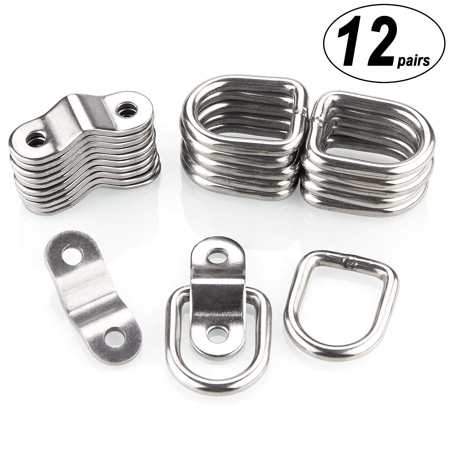 CenterZ 12 Pack Tie Down Rings with Mounting Bracket, Heavy Duty