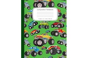 Monster Truck Composition Notebook Wide Ruled: Pretty Wide Ruled Notebook With Funny Monster trucks Pattern Cover Design to Write in - Size 8.5 x 11 ... Kids, Teens (Lined Notebook Paper Wide Ruled)