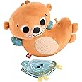 FISHER-PRICE BABY Toy 2-in-1 Rockin' Tummy Time Otter Plush Sensory Activity with Soft Book for Newborn Play Ages 0+ Months